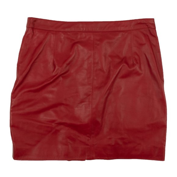 UNRAVEL PROJECT Red Leather Triple Zip Mini Skirt Size 4/40 $1680 - Picture 4 of 6